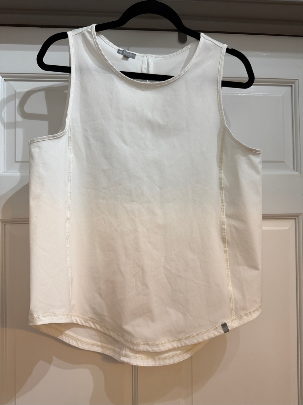 Talbots White Crewneck Sleeveless Tank with Back Seam Detail